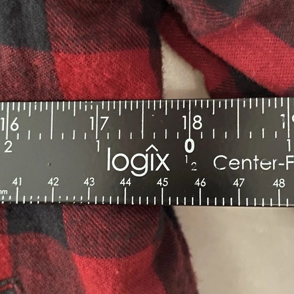 LL Bean Shacket Size XS Petite Sherpa Lined Plaid Red Black Hoodie - Picture 12 of 13